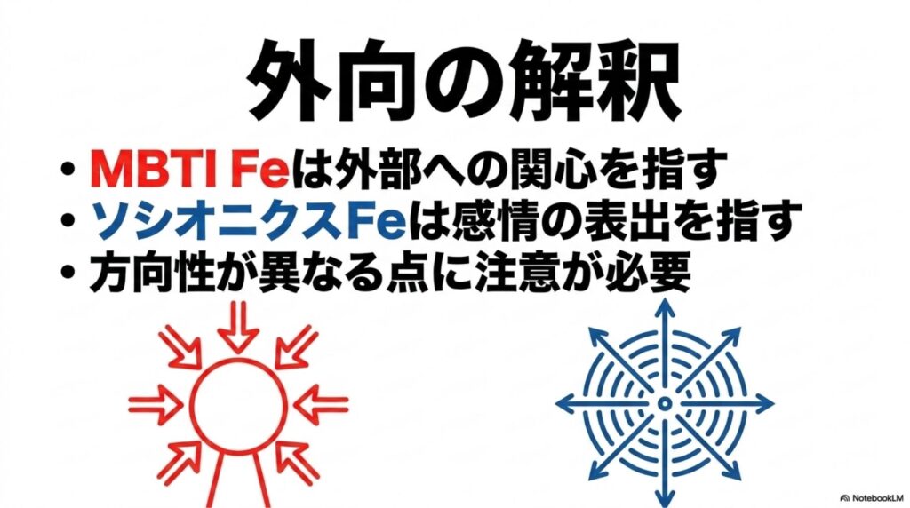 外向（Extroversion）の2つの解釈｜MBTIは外部への関心、ソシオニクスは感情表出